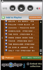 Project Opus Folio - embeddable mp3 flash player for music sales